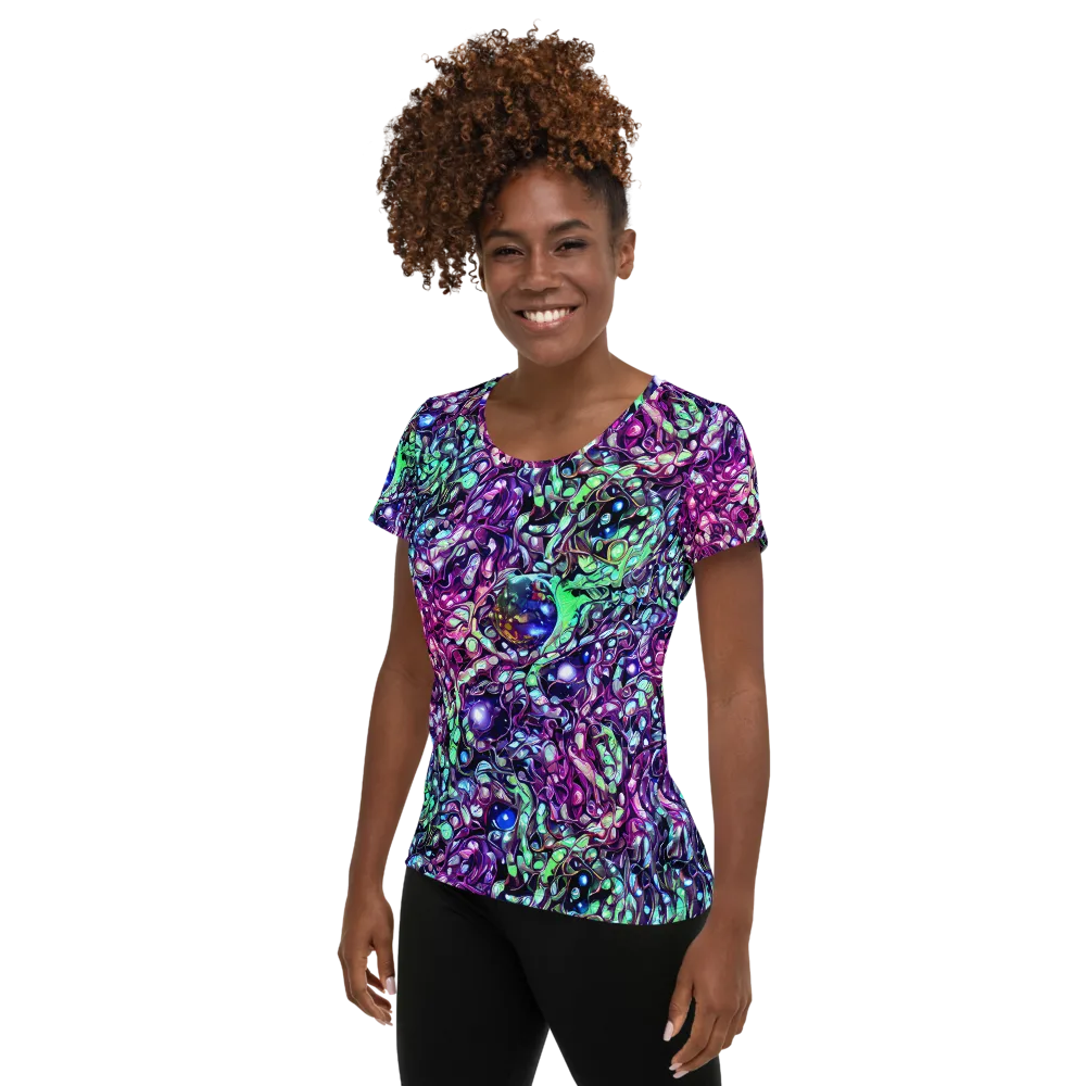 Vivid Abyss on Women's Athletic T-Shirt — Left
