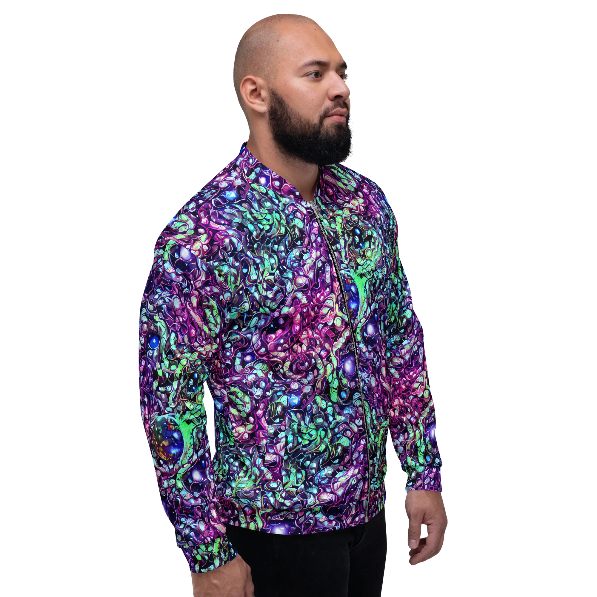 Vivid Abyss on Bomber Jacket — Right