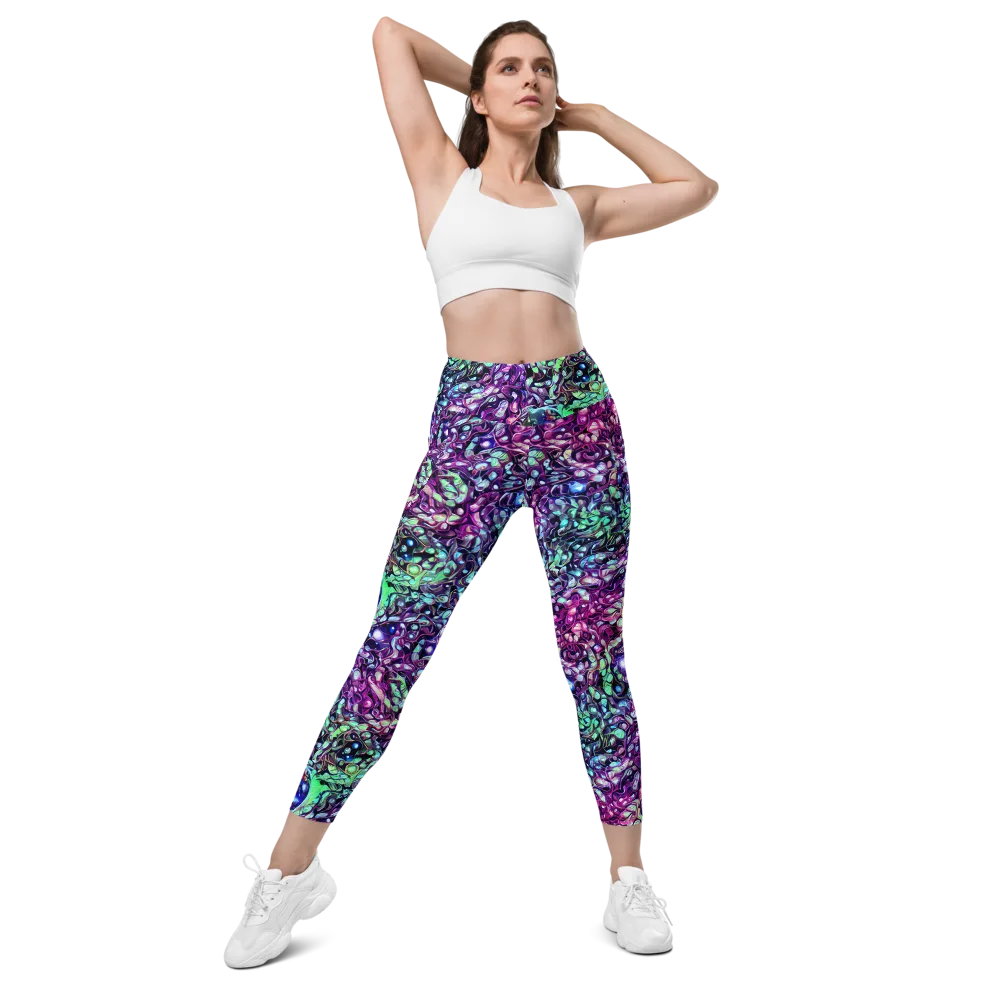 Vivid Abyss on Leggings with Pockets — Front