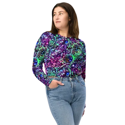 Vivid Abyss on a Long Sleeve Crop Top