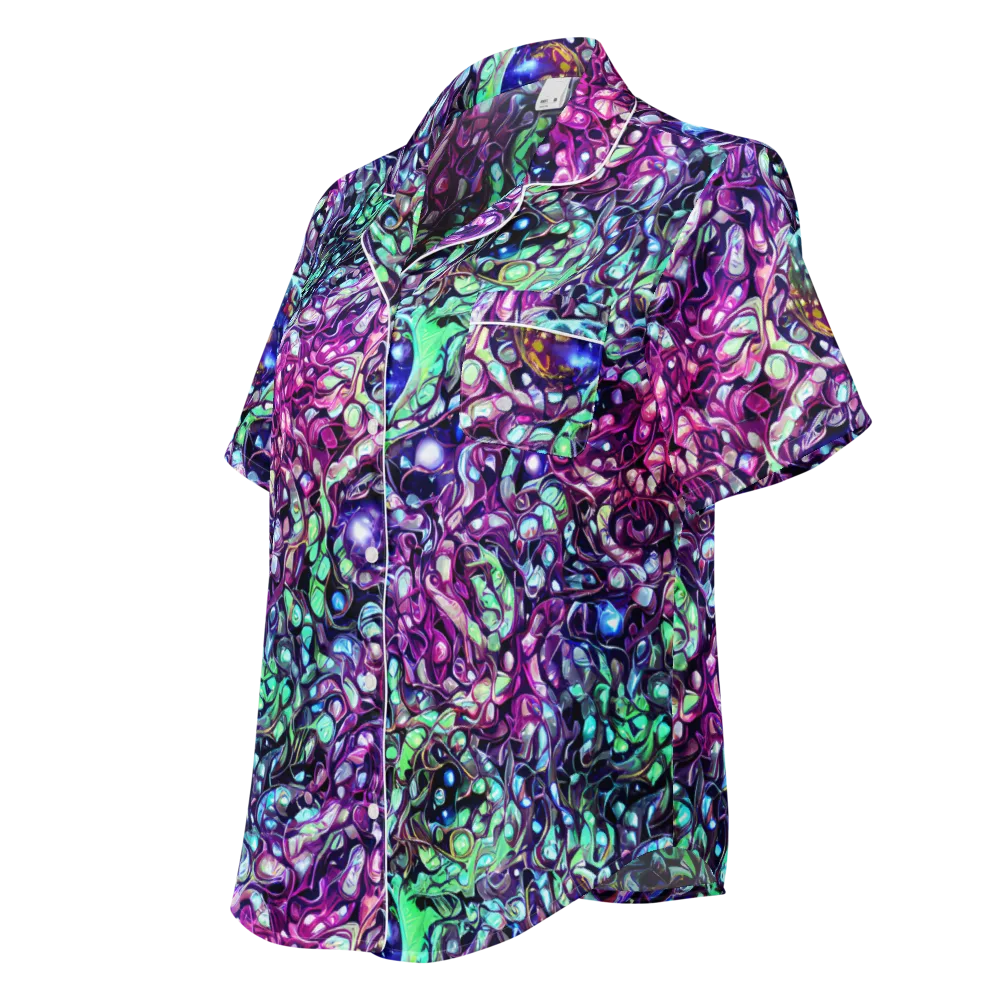 Vivid Abyss on Women's Short Sleeve Pajama Top — Left Front