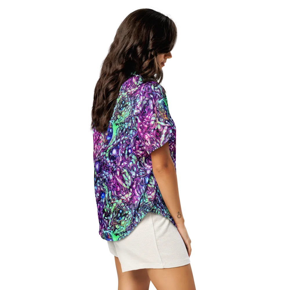 Vivid Abyss on Women's Short Sleeve Pajama Top — Right Back