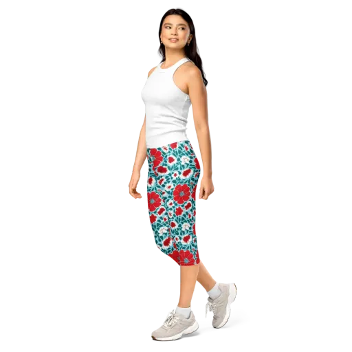 Crimson Tidegarden on a Capri Leggings