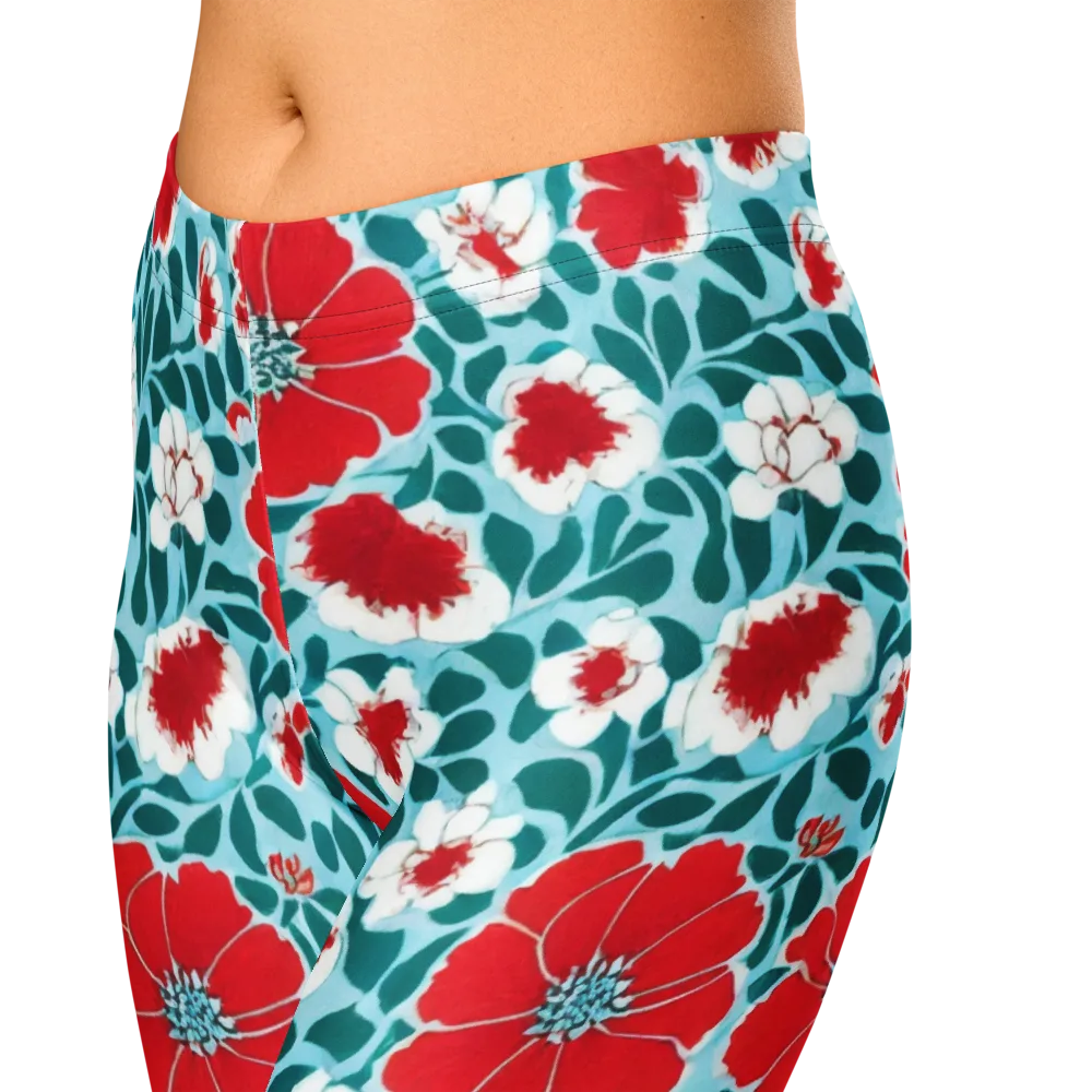 Crimson Tidegarden on Capri Leggings — Zoomed-in