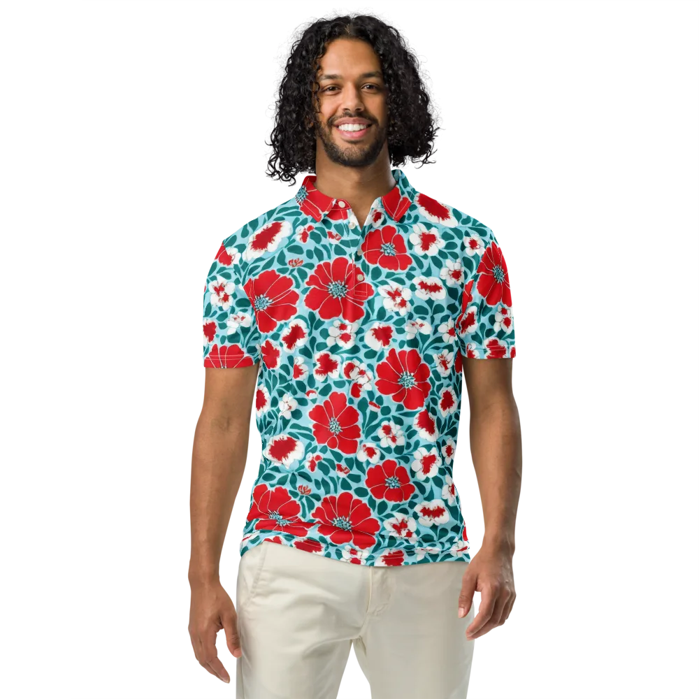 Crimson Tidegarden on Men's Slim Fit Polo Shirt — Front