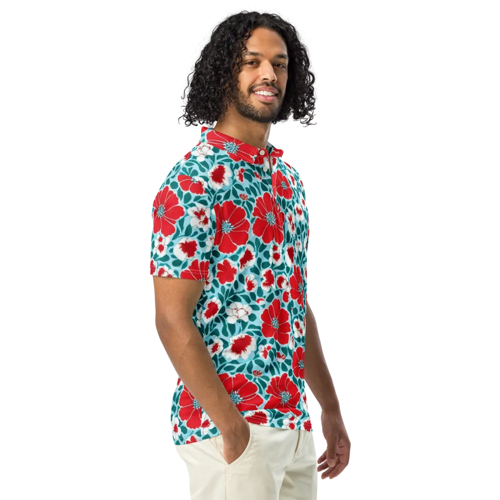 Crimson Tidegarden on Men's Slim Fit Polo Shirt — Right Front