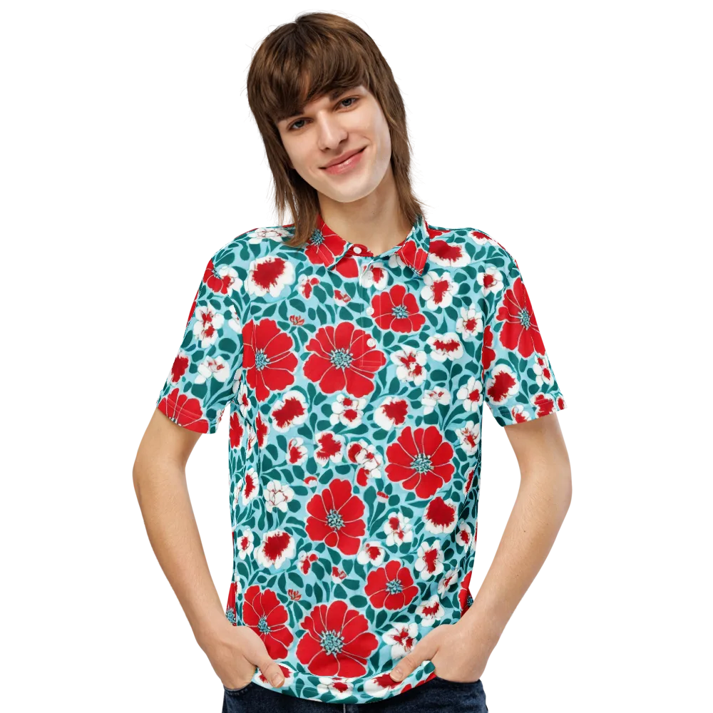 Crimson Tidegarden on Men's Slim Fit Polo Shirt — Front