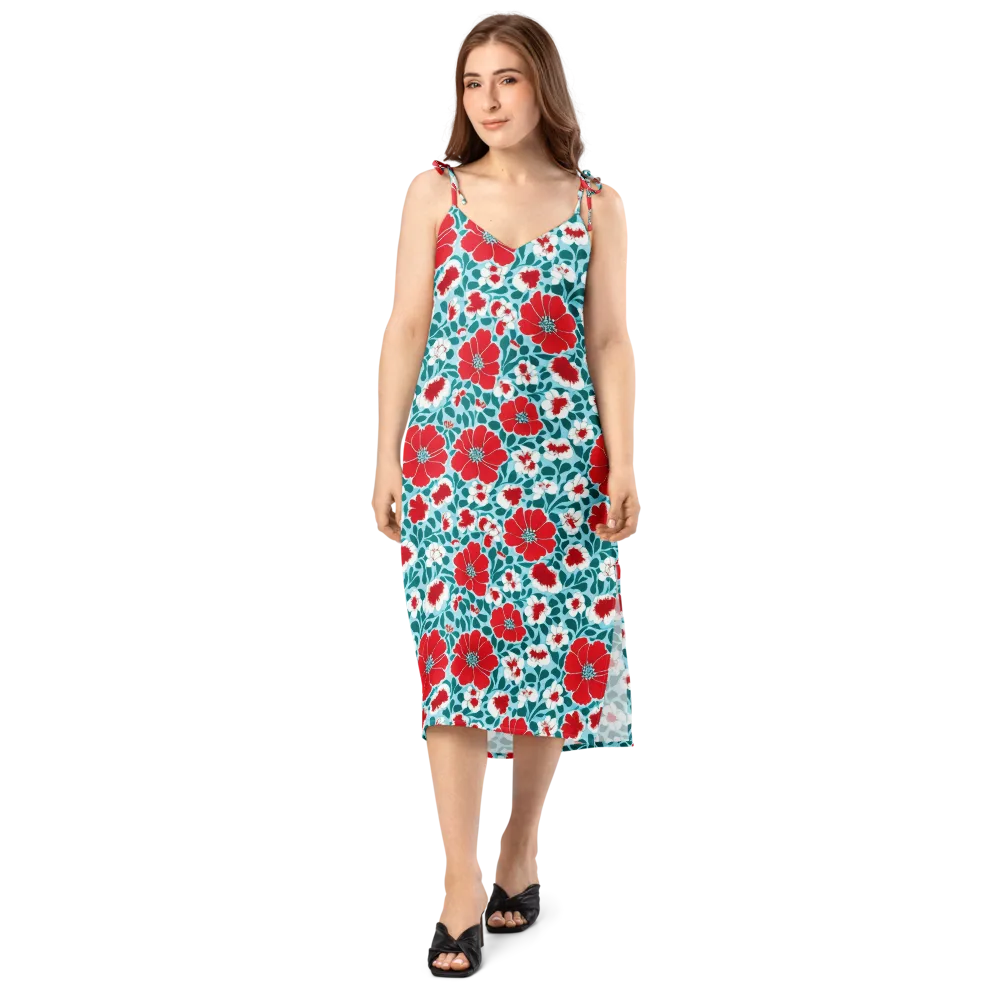 Crimson Tidegarden on Slip Dress — Front