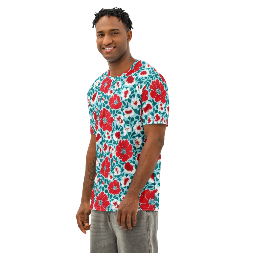 Crimson Tidegarden on Men's Cotton Crew Neck T-Shirt — Left Front