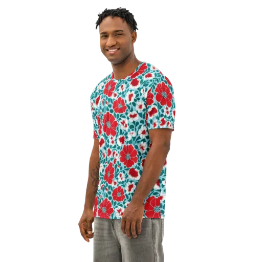 Crimson Tidegarden on a Men's Cotton Crew Neck T-Shirt