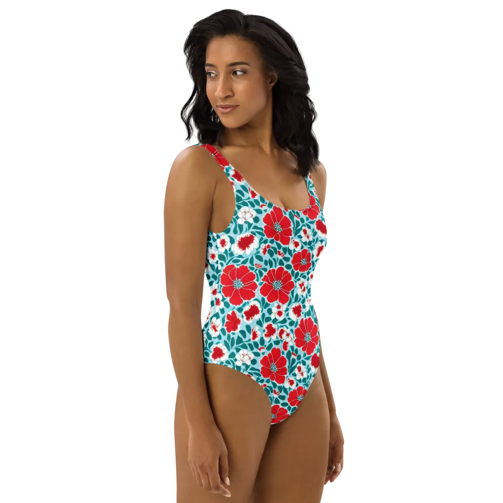 Crimson Tidegarden on One-Piece Swimsuit — Right