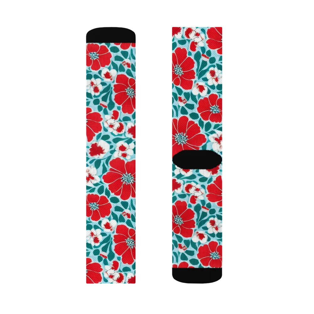 Crimson Tidegarden on Socks — Left Sock