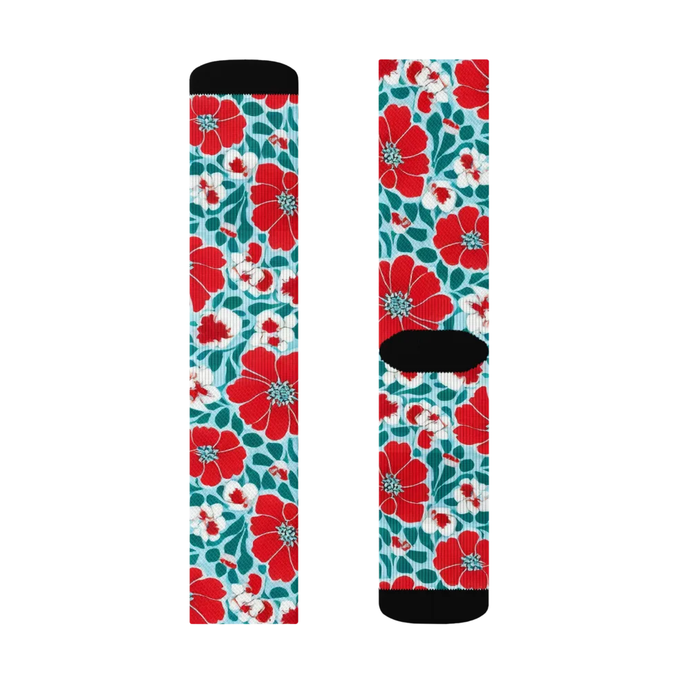 Crimson Tidegarden on Socks — Right Sock