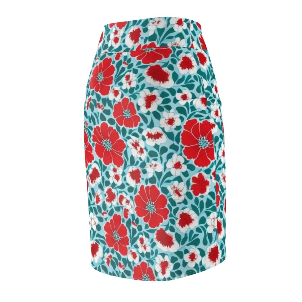 Crimson Tidegarden on Pencil Skirt — Back Side