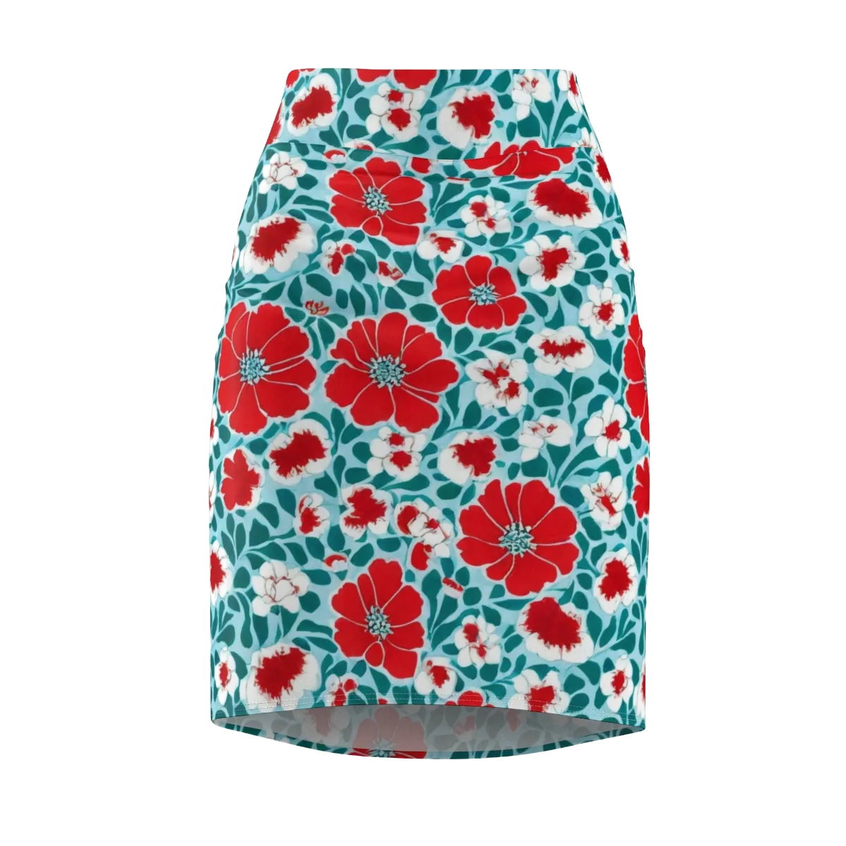 Crimson Tidegarden on Pencil Skirt — Front
