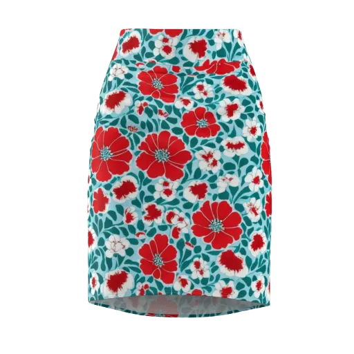 Crimson Tidegarden on a Pencil Skirt