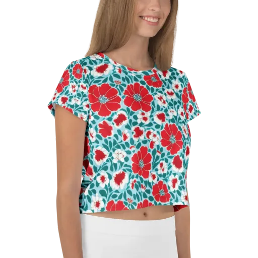 Crimson Tidegarden on a Crop Tee