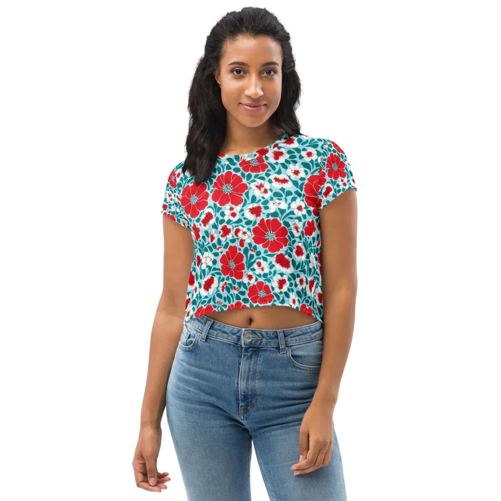 Crimson Tidegarden on Crop Tee — Front