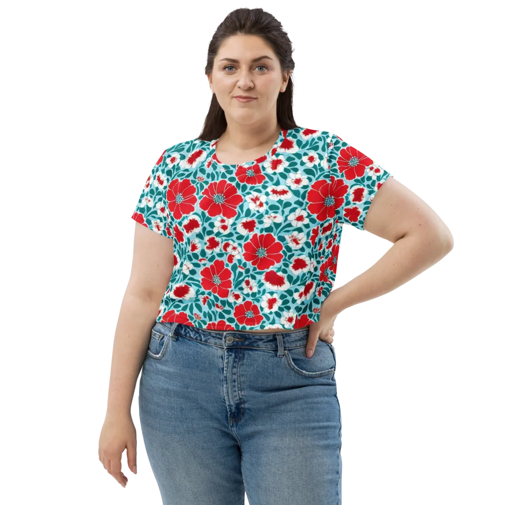 Crimson Tidegarden on Crop Tee — Front
