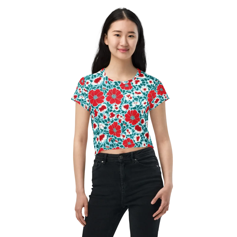 Crimson Tidegarden on Crop Tee — Front