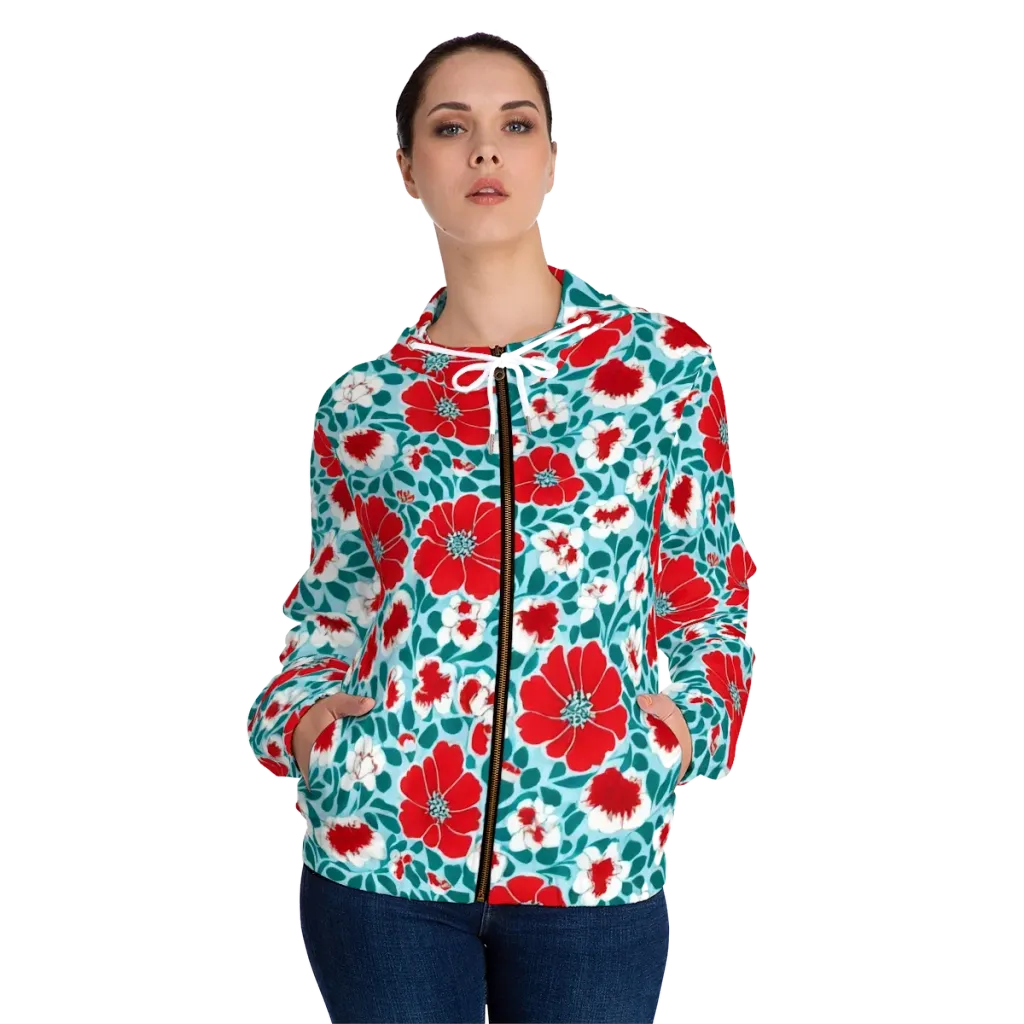 Crimson Tidegarden on Women's Full-Zip Hoodie — Front On Person