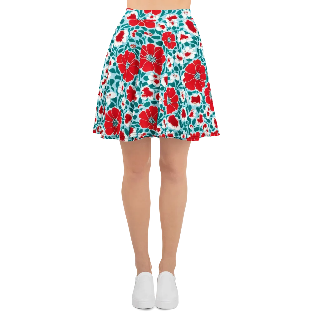 Crimson Tidegarden on Skater Skirt — Front