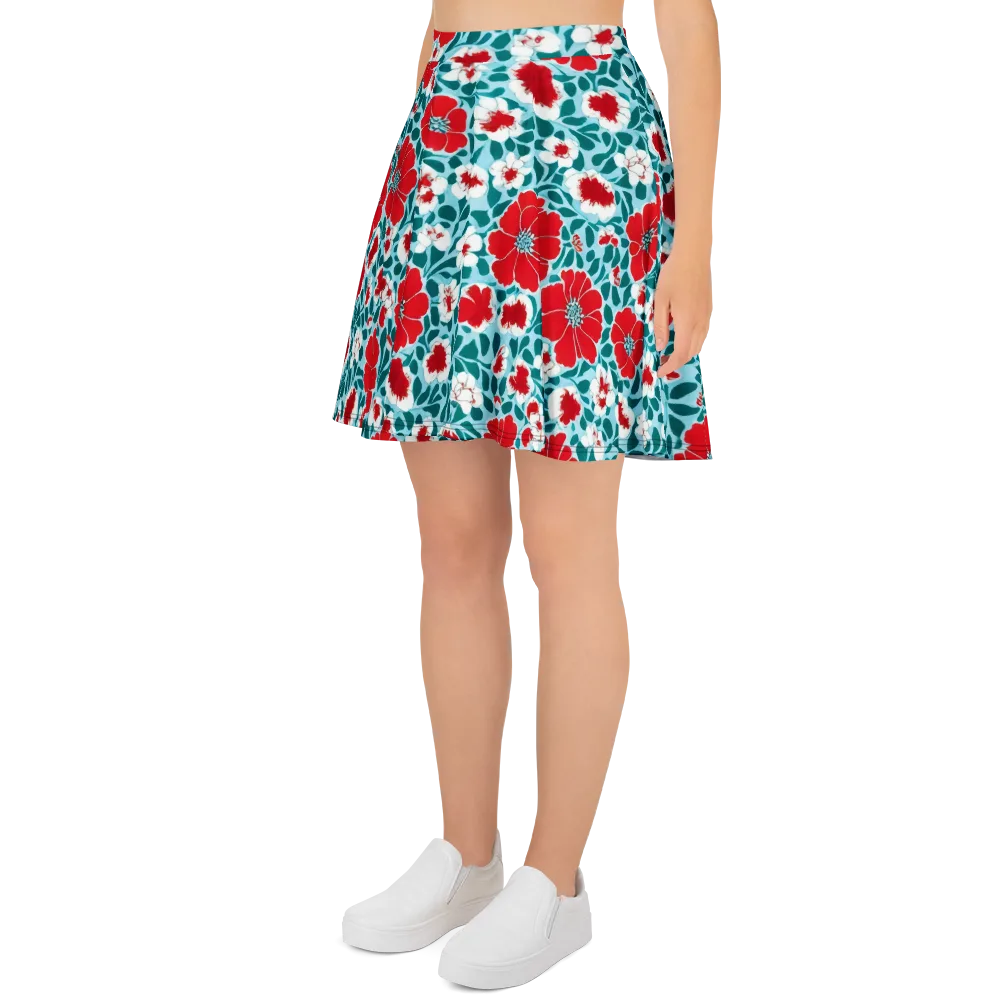 Crimson Tidegarden on Skater Skirt — Left