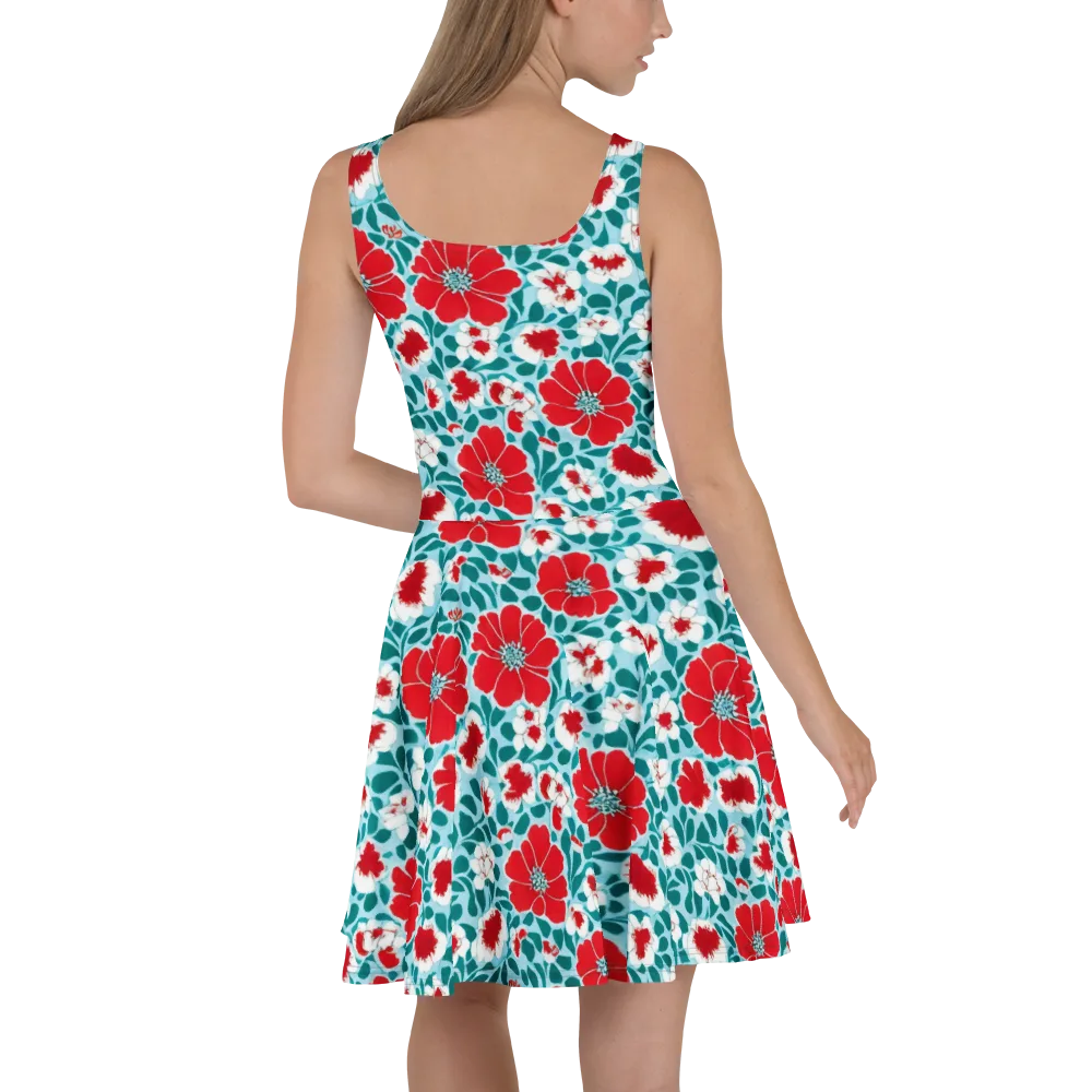 Crimson Tidegarden on Skater Dress — Back