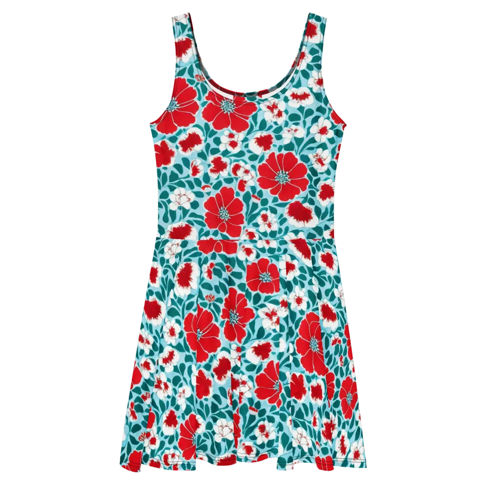 Crimson Tidegarden on Skater Dress — Front