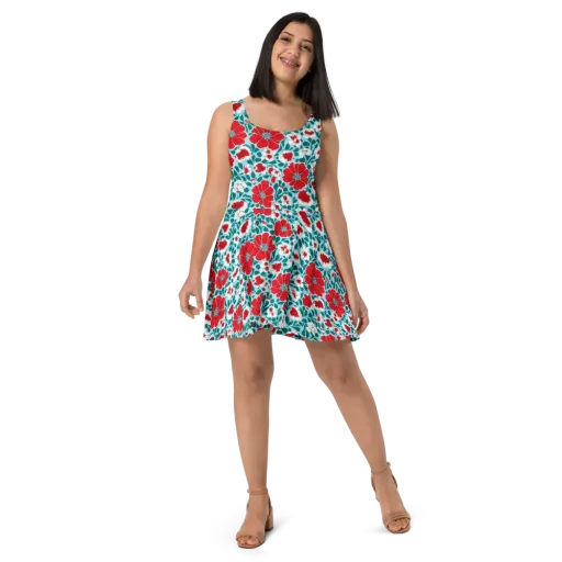 Crimson Tidegarden on a Skater Dress