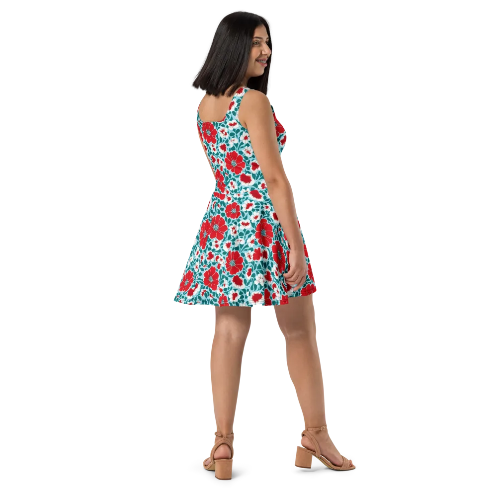 Crimson Tidegarden on Skater Dress — Right