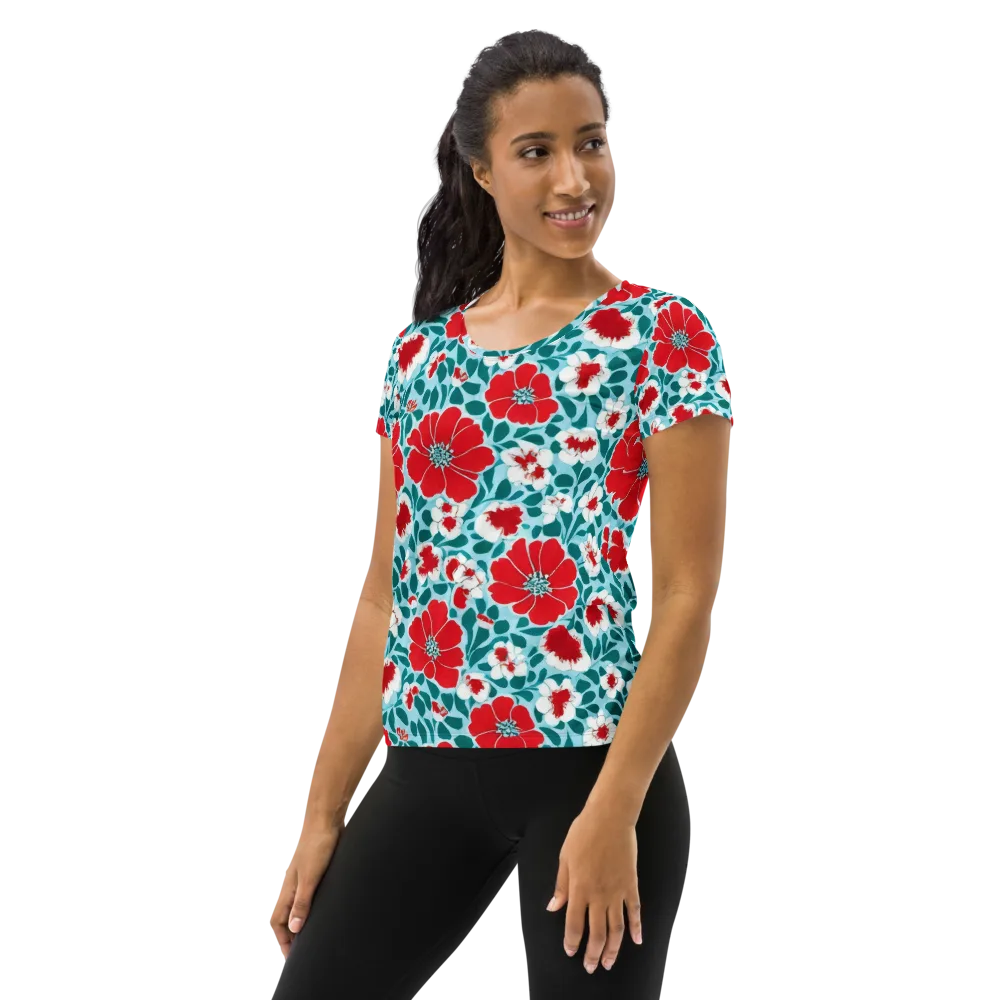 Crimson Tidegarden on Women's Athletic T-Shirt — Left