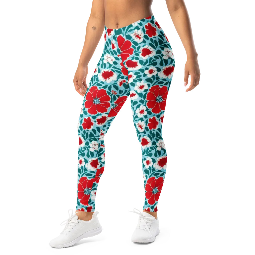 Crimson Tidegarden on Leggings — Left Front