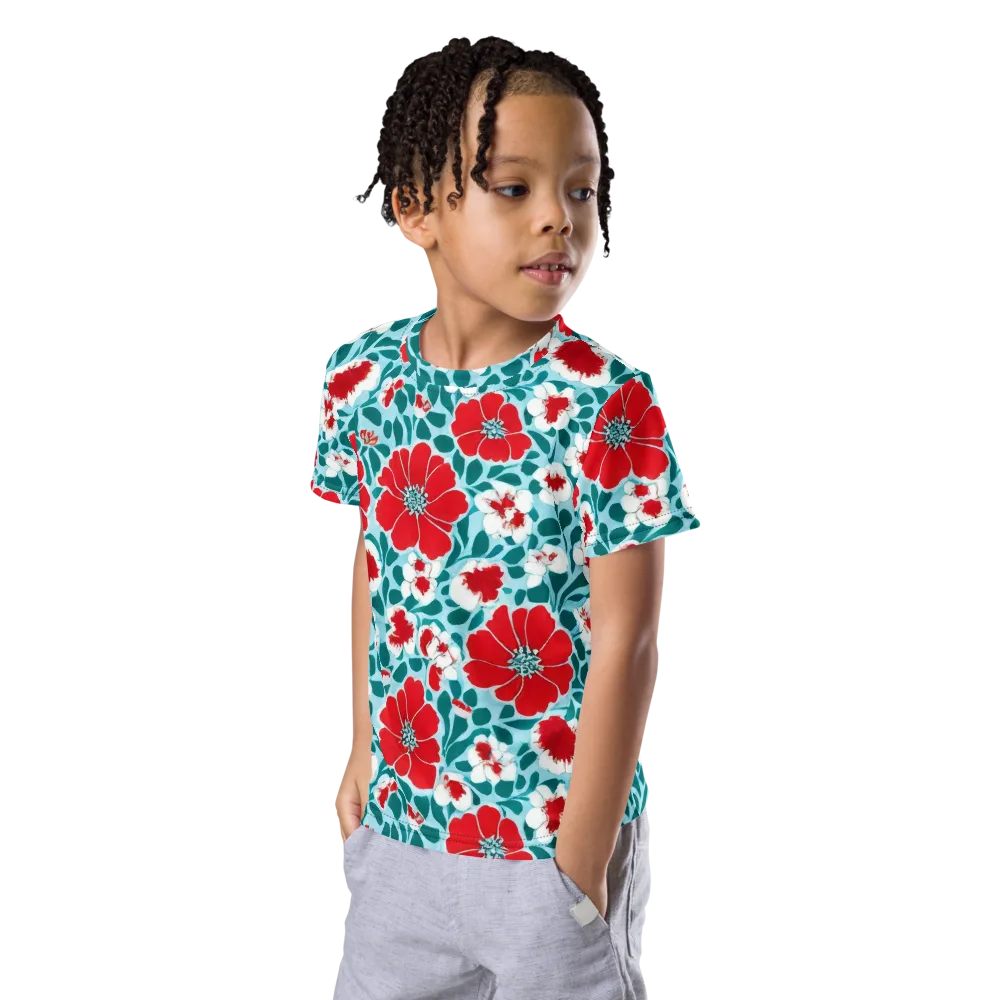 Crimson Tidegarden on Kids Crew Neck T-Shirt — Left Front
