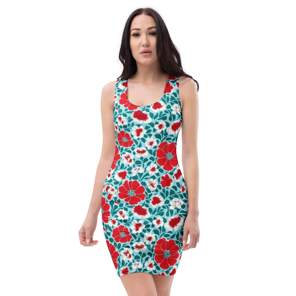 Crimson Tidegarden on Bodycon Dress — Front