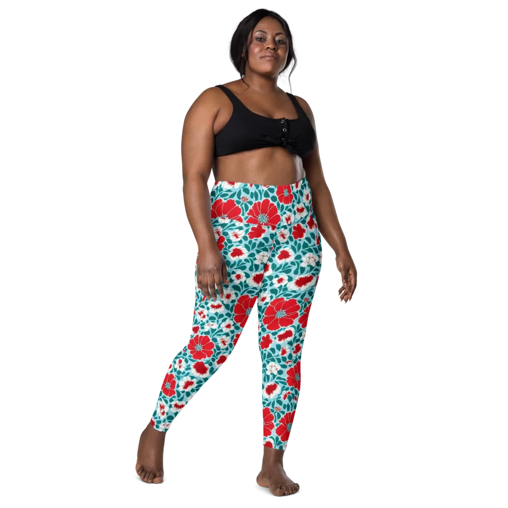 Crimson Tidegarden on Leggings with Pockets — Front