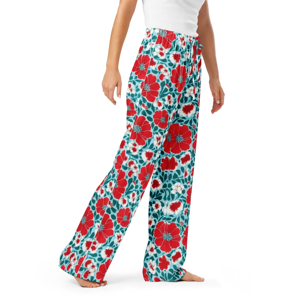 Crimson Tidegarden on Women's Pajama Pants — Right Front