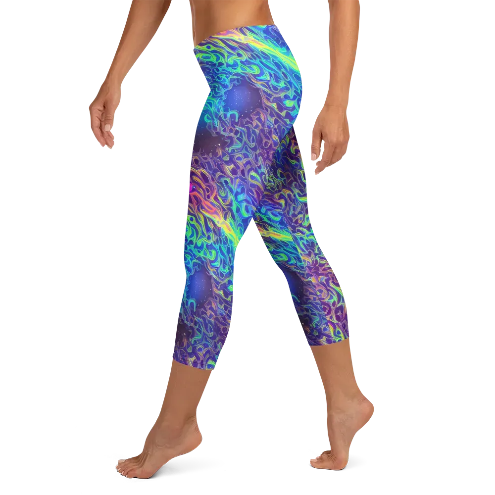 Electric Ether on Capri Leggings — Left