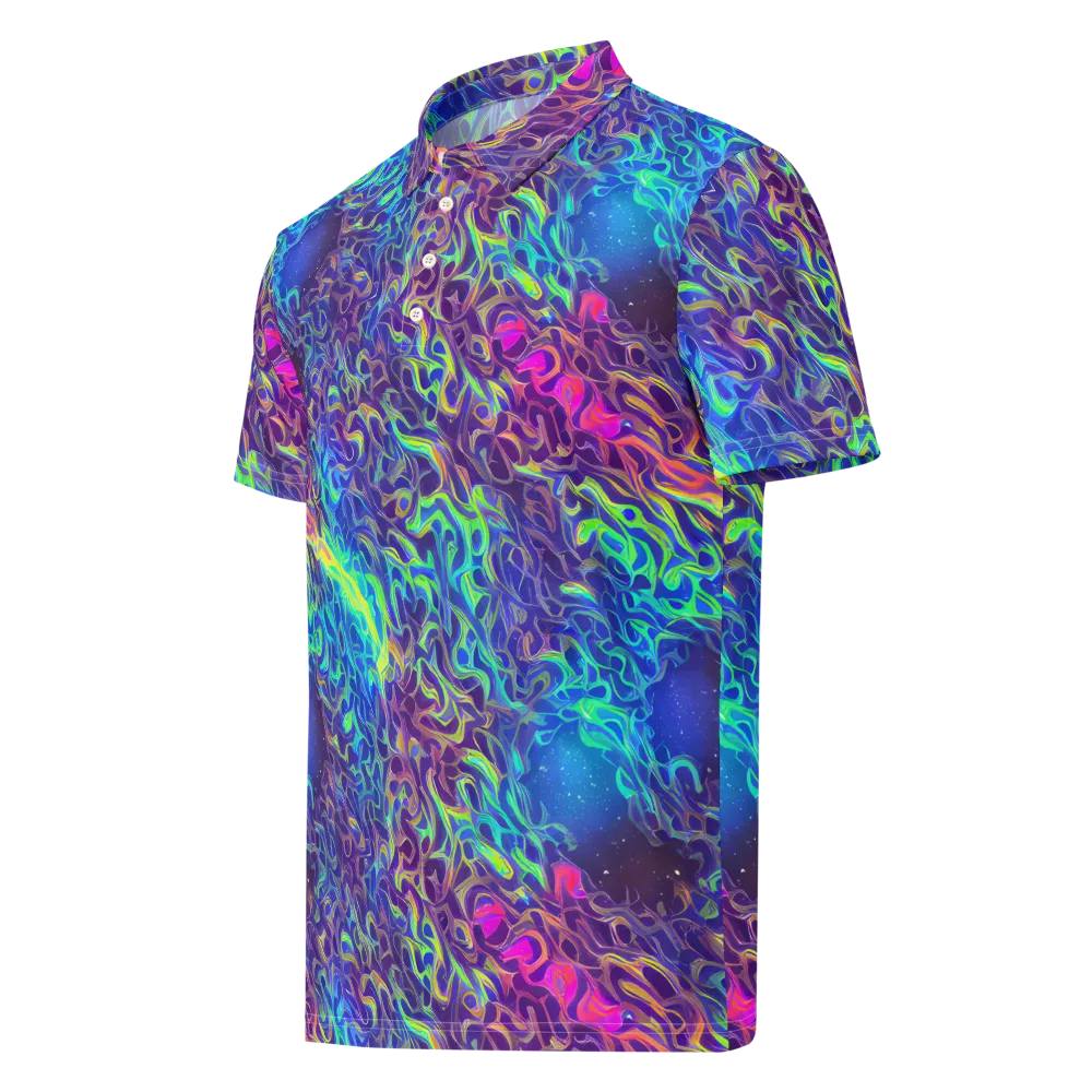 Electric Ether on Men's Slim Fit Polo Shirt — Left Front