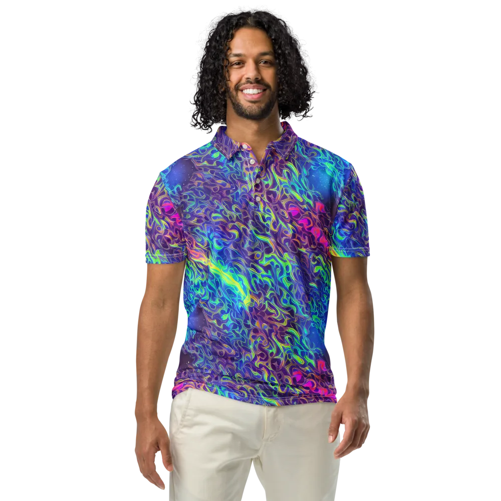 Electric Ether on Men's Slim Fit Polo Shirt — Front