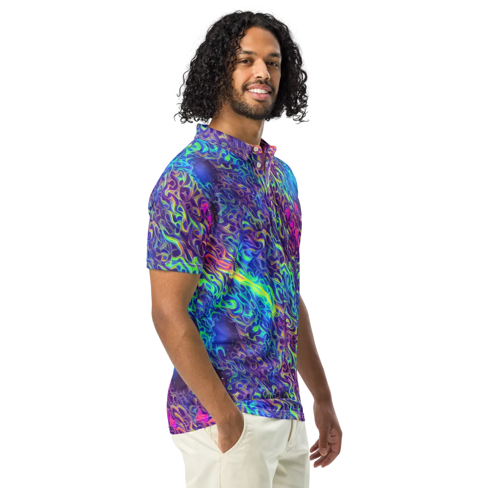 Electric Ether on Men's Slim Fit Polo Shirt — Right Front