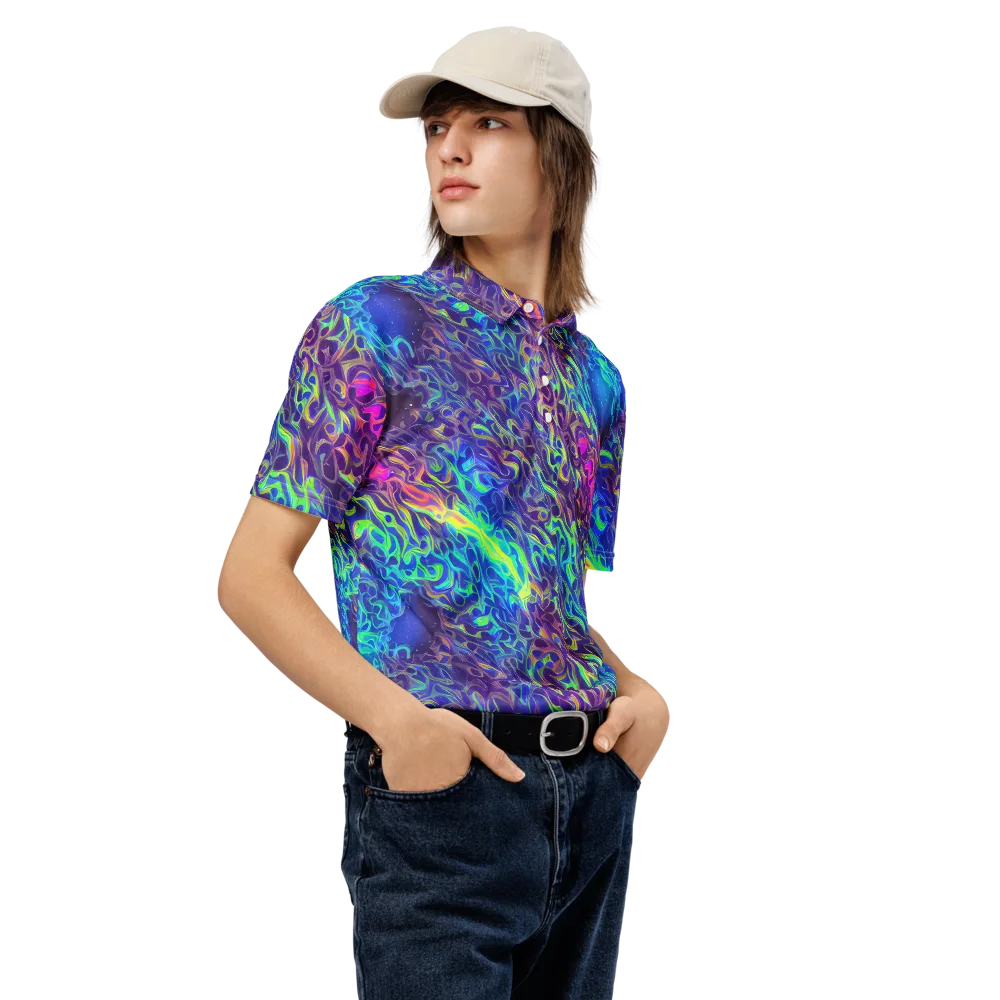 Electric Ether on Men's Slim Fit Polo Shirt — Right Front