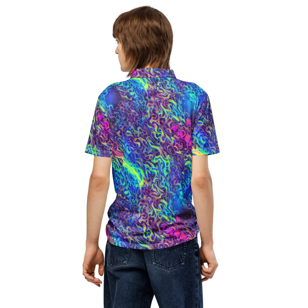 Electric Ether on Men's Slim Fit Polo Shirt — Back