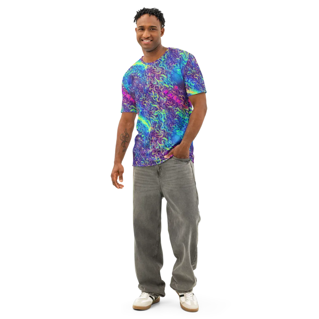 Electric Ether on Men's Cotton Crew Neck T-Shirt — Front
