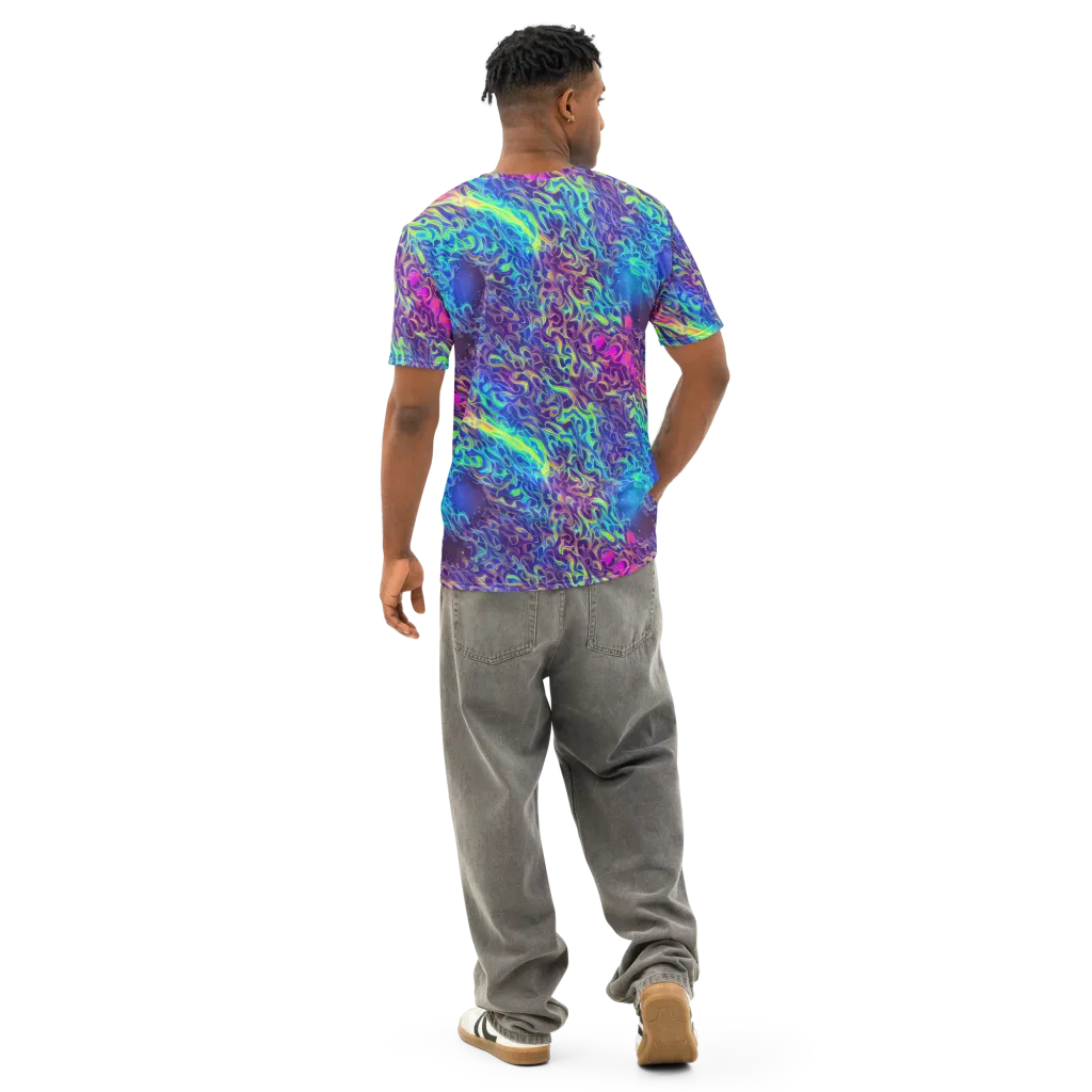 Electric Ether on Men's Cotton Crew Neck T-Shirt — Back