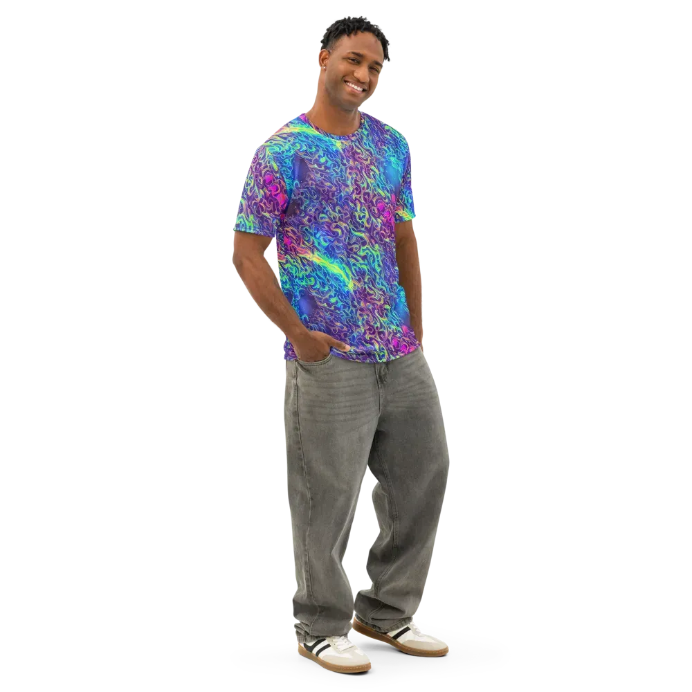 Electric Ether on Men's Cotton Crew Neck T-Shirt — Right Front
