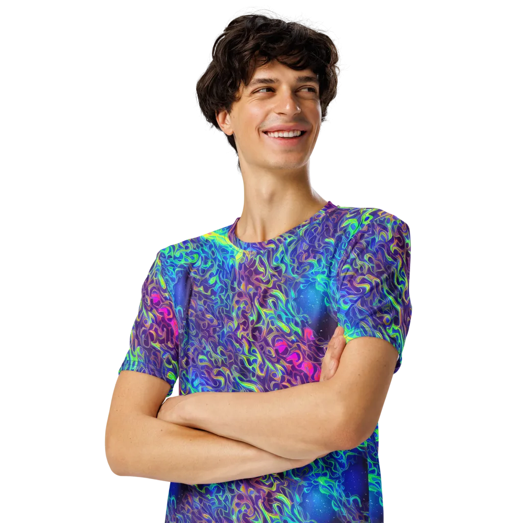 Electric Ether on Men's Crew Neck T-Shirt — Left Front