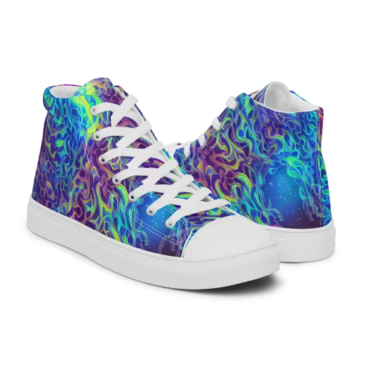Electric Ether on a Men's High Top Canvas Shoes
