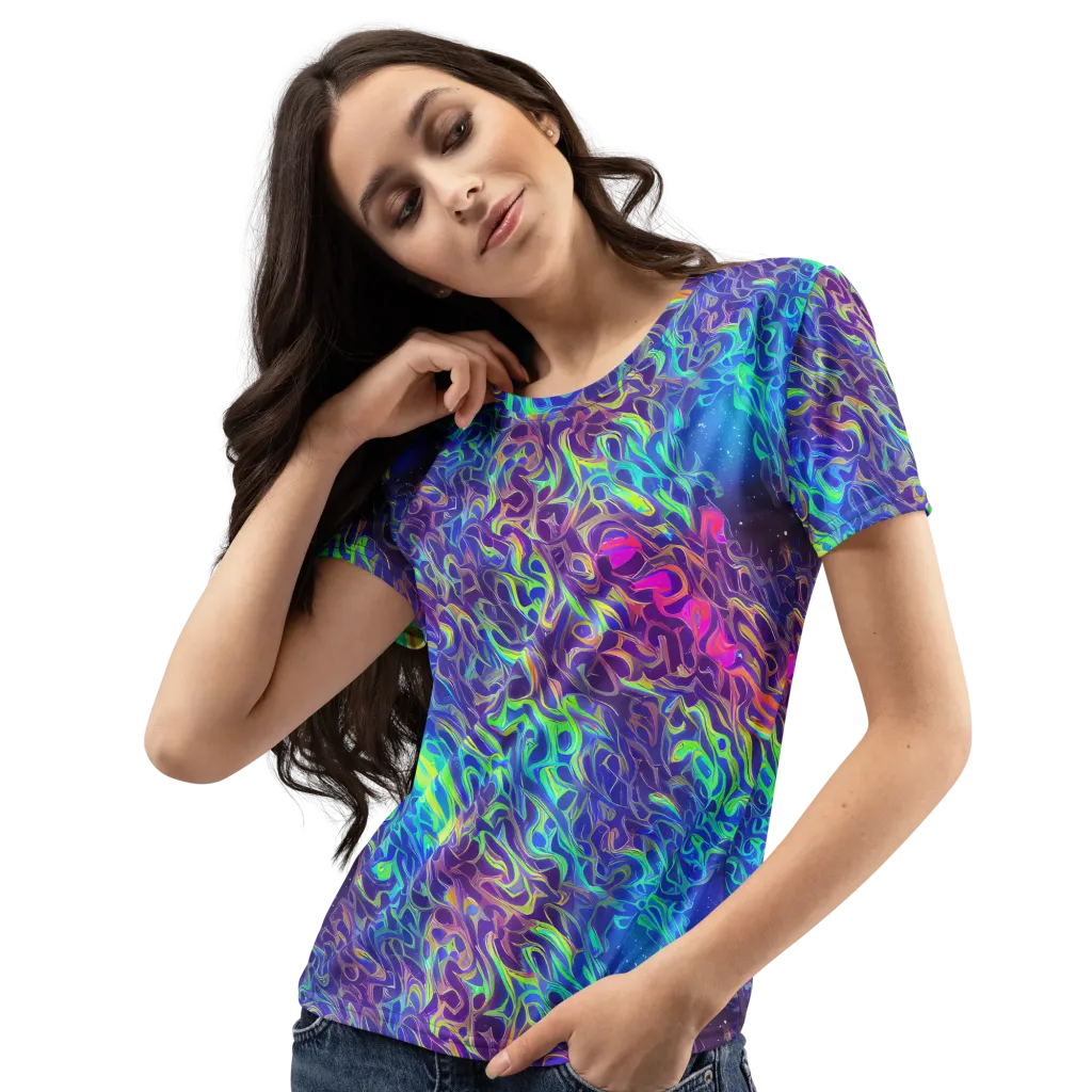 Electric Ether on Women's Crew Neck T-Shirt — Left Front