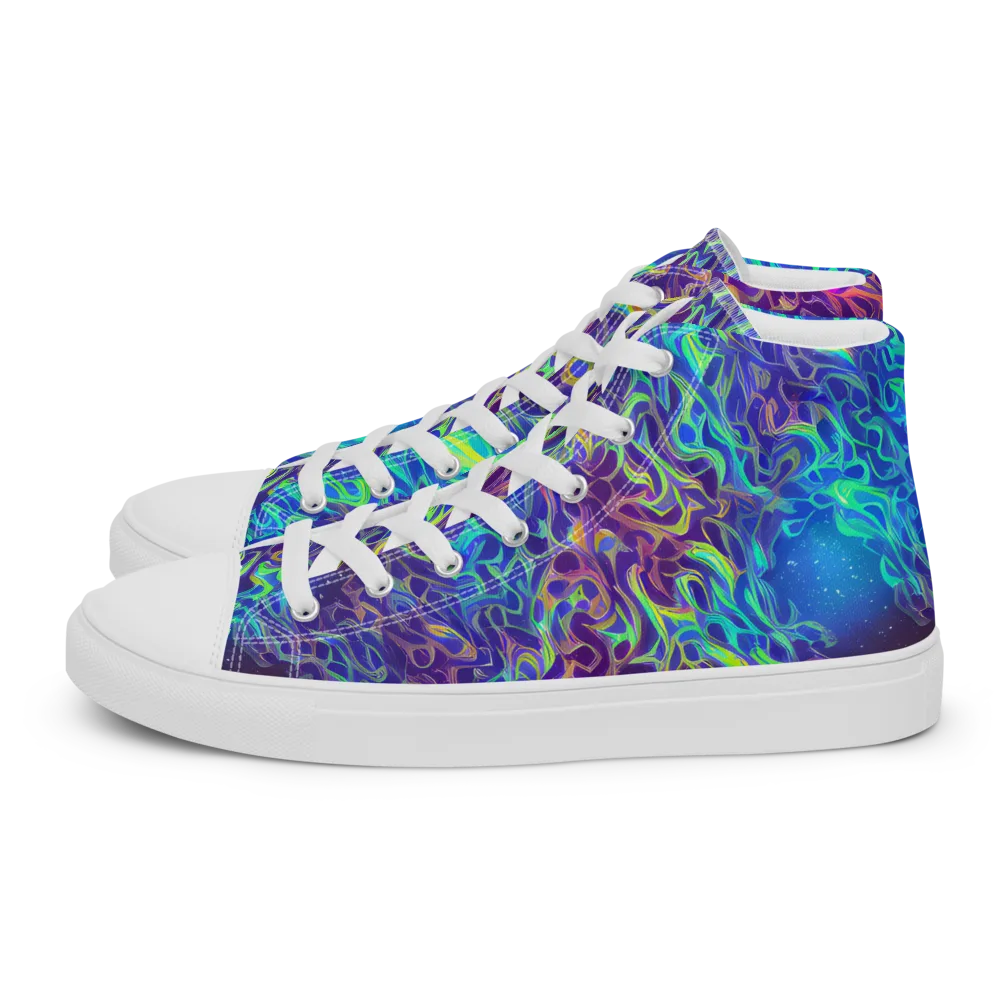 Electric Ether on Women's High Top Canvas Shoes — Left
